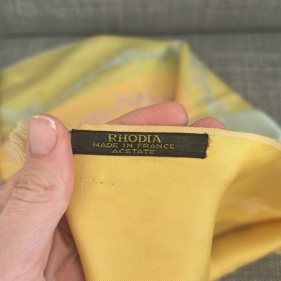 Vintage Rhodes scarf made in France acetate pastel colors - Picture 2 of 7
